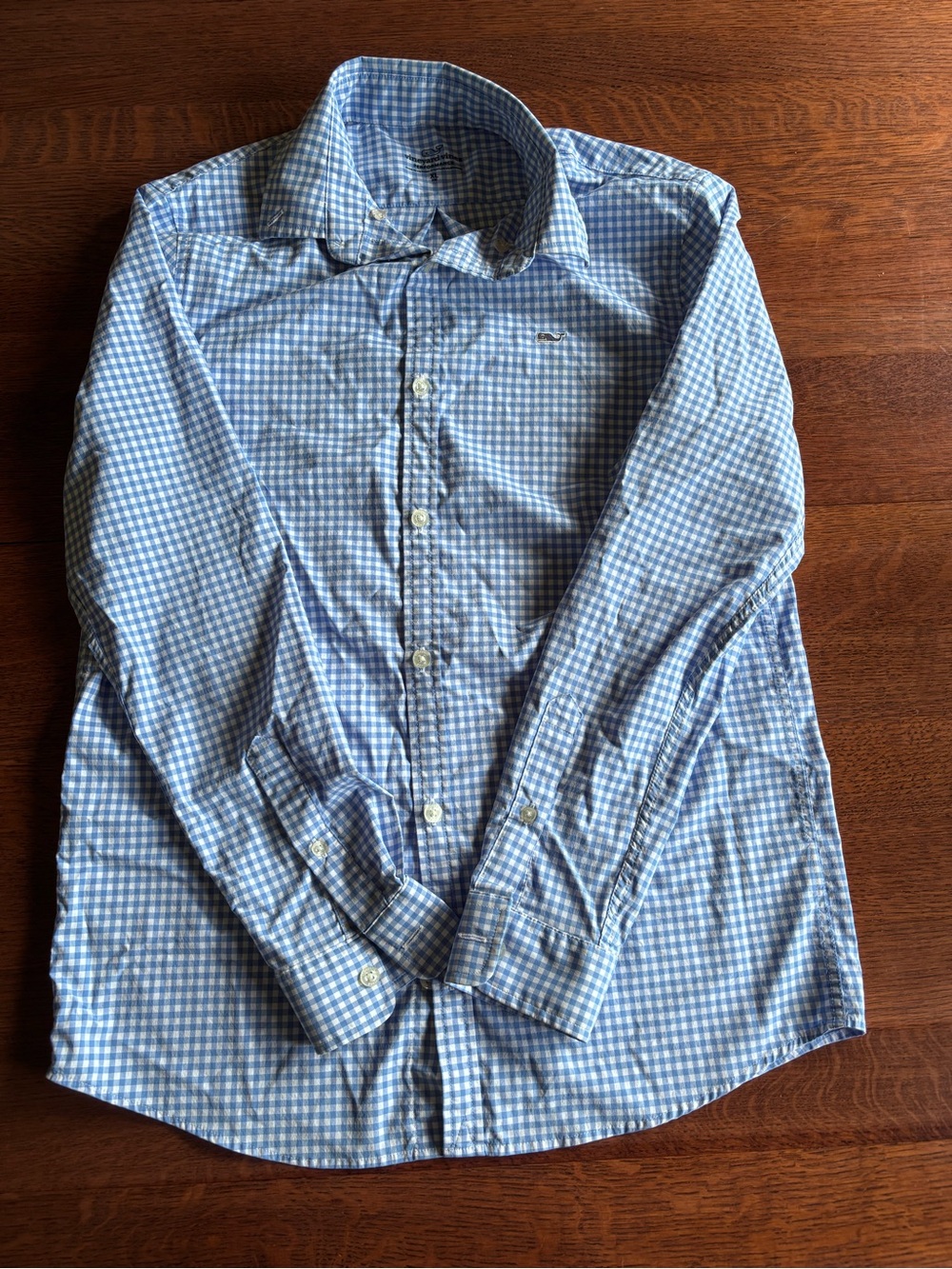 Vineyard Vines Blue Gingham Boy’s Button-Down Shirt